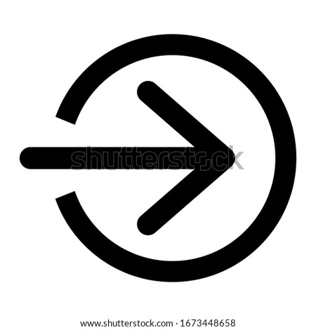 Login icon with arrow, vector flat symbol isolated on white background . Entry mark for web, app , ui