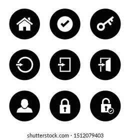 login icon, Black illustration isolated on white background for graphic and web design.