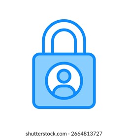 Ícone de login - Ilustração do vetor de cor azul