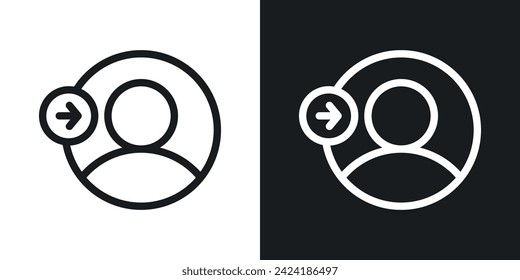 Login Icon Designed in a Line Style on White Background.
