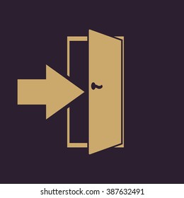 The login icon. Entry and input, authorization symbol. Flat Vector illustration