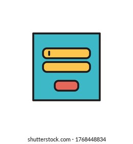 icono de inicio de sesión ilustración de vector de contorno de diseño de color completo. aislado en fondo blanco