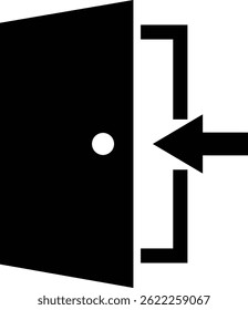 Login icon flat line. Open and close, sign in app account vector symbol for apps or web arrow and door icon exit and entry icon