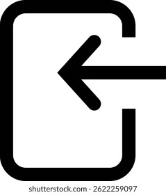 Login icon flat line. Open and close, sign in app account vector symbol for apps or web arrow and door icon exit and entry icon