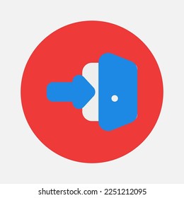 Login-Symbol im flachen Stil über das Wesentliche, Verwendung für die Präsentation mobiler App auf der Website