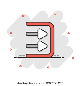 Login icon in flat style. Arrow access vector illustration on white isolated background. Door entry business concept.