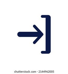 Login-Symbol im flachen Stil. Pfeil-Zugang, Vektorgrafik auf weißem, isoliertem Hintergrund. Konzept des Türeintritts.