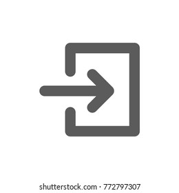 Login icon in flat style on white background vector illustration