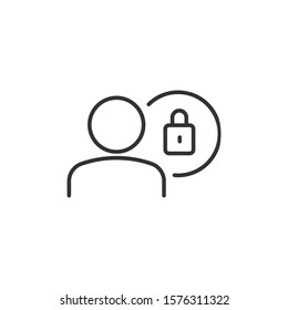 Login-Symbol im flachen Stil. Menschen sichern Zugriff auf Vektorillustration auf weißem, isoliertem Hintergrund. Passwortgenehmigtes Geschäftskonzept.