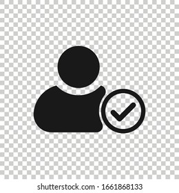 Login icon in flat style. People secure access vector illustration on white isolated background. Password approved business concept.