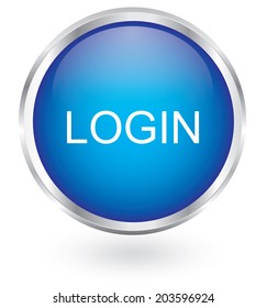 login icon glossy button