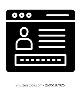 Login Icon Glyph Design Vector Illustration