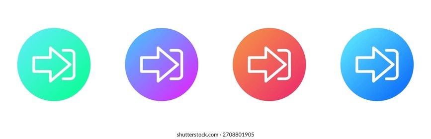 Ilustración vectorial de estilo múltiple de degradado de icono de Inicio de sesión