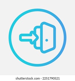 Icono de inicio de sesión en el estilo de degradado sobre aspectos esenciales, uso para presentación de aplicaciones móviles del sitio web