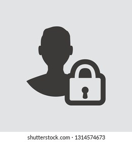 login icon isolated of flat style. Vector illustration.