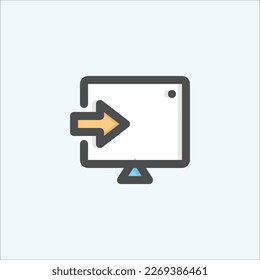  login icon, isolated internet colored outline icon in light blue background, perfect for website, blog, logo, graphic design, social media, UI, mobile app