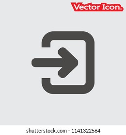 The login icon isolated sign symbol and flat style for app, web and digital design. Vector illustration.
