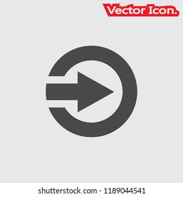 The login icon isolated sign symbol and flat style for app, web and digital design. Vector illustration.