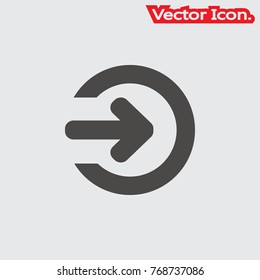 The login icon isolated sign symbol and flat style for app, web and digital design. Vector illustration.