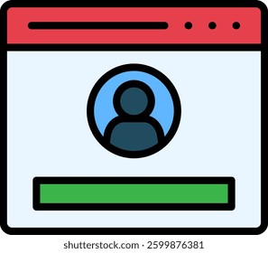 Login Icon Lineal Color Vector Illustration