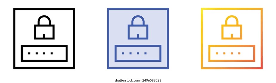 login icon. Linear, Blue Fill and Gradient Style Design Isolated On White Background