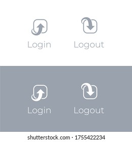 Icono de inicio de sesión. Icono de cierre de sesión. botón Iniciar sesión. Símbolo de registro. icono de registro. Signo de cuenta. Interfaz de usuario. Iconos de sitios web y aplicaciones.