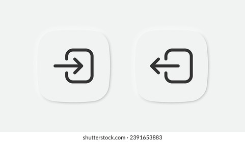 Login icon. Logout sign. Exit and enter symbols. Vector isolated sign.