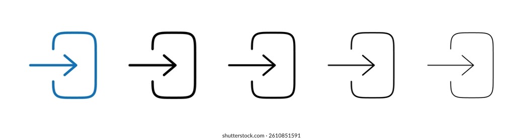 Login icon Outline vector logo for web ui