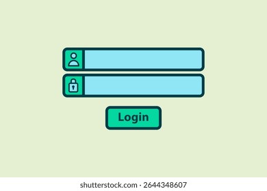 Login icon. icon related to UI elements. suitable for web site, app, user interfaces,element, printable etc. flat line icon style. simple vector design editable