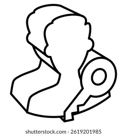 Login icon represented by Simple Login icon Line style.