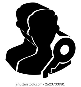 Icono de Inicio de sesión representado por Icono de Inicio de sesión simple Estilo relleno negro.