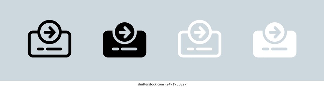 Login icon set in black and white. Sign in symbol vector illustration.