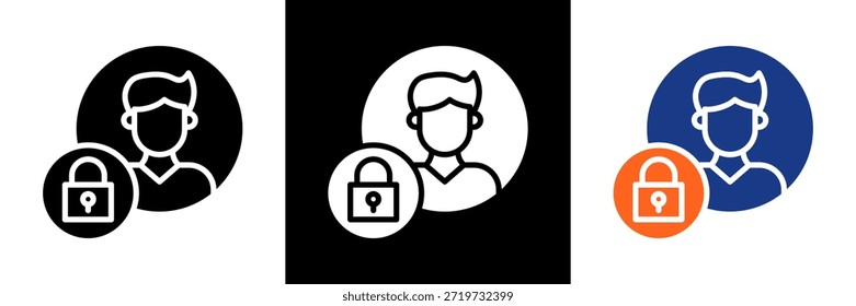 Conjunto de iconos de Inicio de sesión Ilustración vectorial de glifos