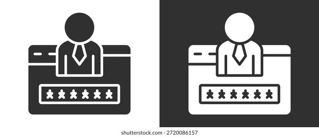 Conjunto De Iconos De Inicio de sesión Colección De Vector Aislado En Blanco Y Negro