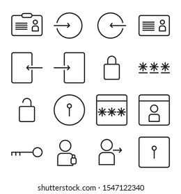 
Login icon set for website or app in eps10 format