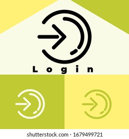 login icon with style outline