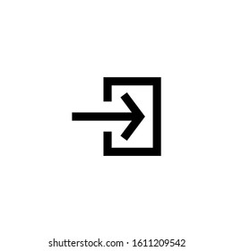 Login Icon, login symbol in black flat design on white background