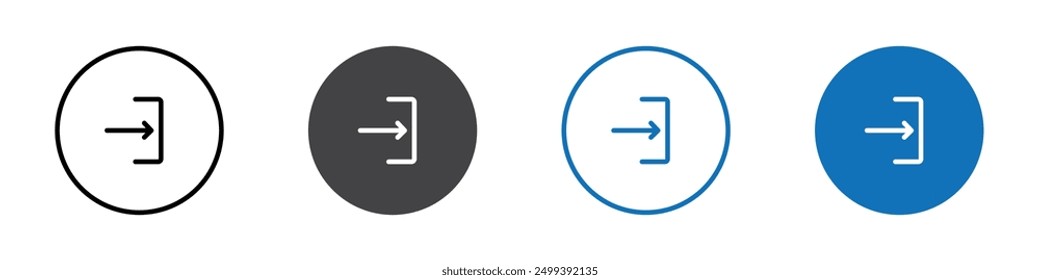 Login icon Symbol collection thin outline set