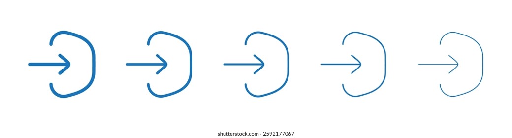 Login icon Symbol collection thin outline set