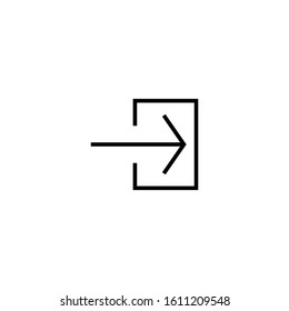 Login Icon, login symbol in outline style on white background