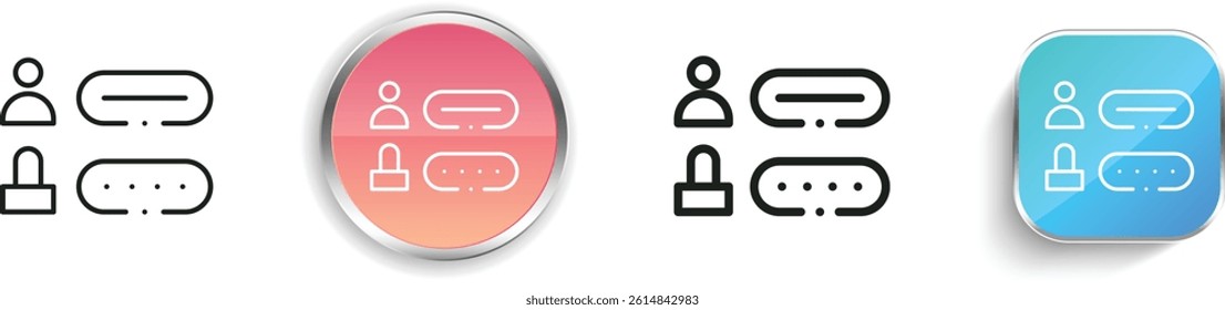 login icon. Thin Linear, Regular and Button Style Design Isolated On White Background