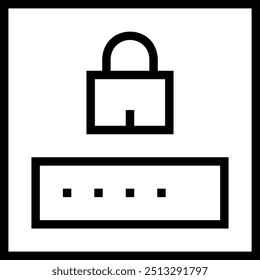 Anmeldesymbol. Dünnes lineares Design einzeln auf weißem Hintergrund
