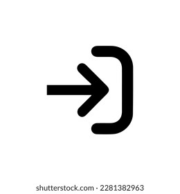 Icono de inicio de sesión en estilo plano moderno aislado en fondo blanco. Símbolo de aproximación para el diseño de tu sitio web, logotipo, aplicación, interfaz de usuario. Ilustración del vector, EPS10. Estilo plano para el diseño gráfico