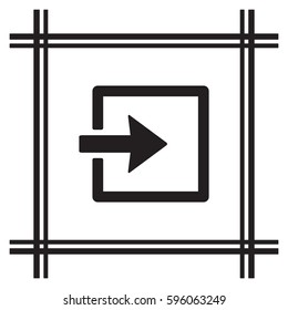 Login   icon, vector. Flat design.