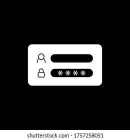 Login icon vector. Flat icon isolated on black background. Editable EPS file. Vector illustration.
