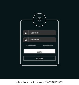 login icon vector, flat icon isolated on black background, EPS file editable vector illustration