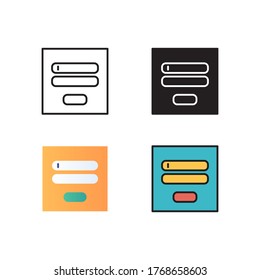 login icon vector illustration with different style design. isolated on white background