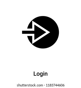 Login icon vector isolated on white background, logo concept of Login sign on transparent background, filled black symbol