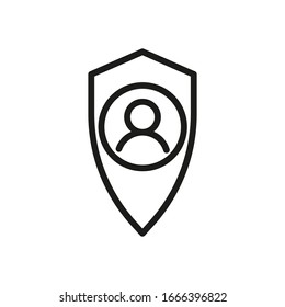Símbolo de línea vectorial de icono de inicio de sesión