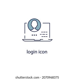 Símbolo de la línea vectorial del icono de inicio de sesión. Dos colores. 